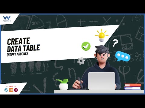 How to add Data Table in WordPress Website Using Elementor(Happy Addons) - WordPress Tutorials