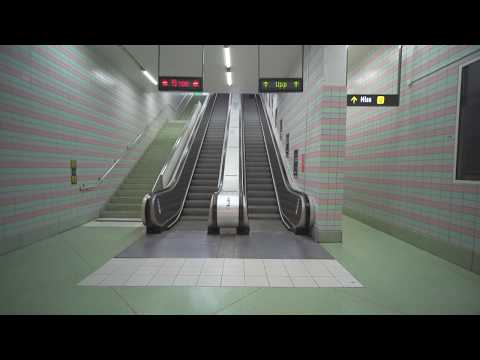 Sweden, Stockholm Södra Railway Station, 1X escalator + night walk to Skanstull subway