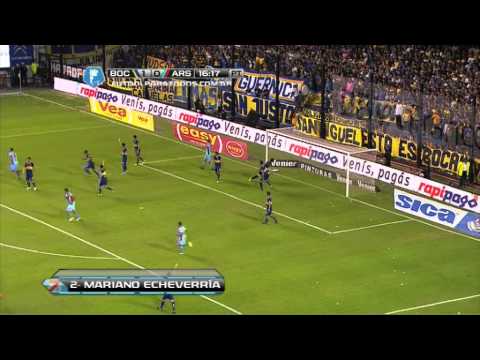 Gol Echeverría.  Boca 1 Arsenal 1. Fecha 16. Final 2014. Fútbol Para Todos.