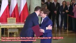 Zaprzysiężenie Beaty Szydło na Prezesa Rady Ministrów
