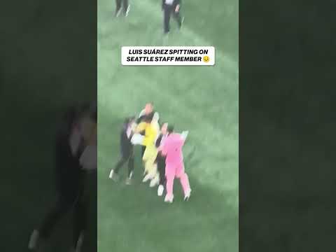 Luis Suárez appeared to spit on a Seattle staff member 😱 #luissuarez #soccer #intermiami #spit