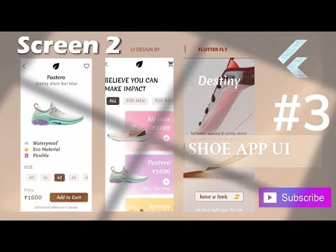 Flutter UI design | Shoe app UI design .