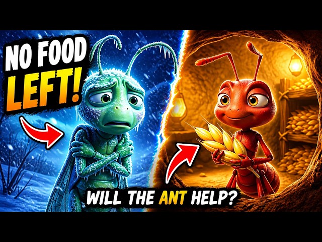 The Grasshopper and the Ant: No Food Left! 😱 | Emotional Animated Story for Kids SDDEFAULT Thumbnail