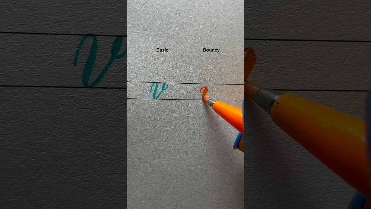 “ v ” basic & bouncy calligraphy #lettering #handwriting #calligrahy #reels #fyp #shorts #viralvideo