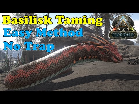 EASY Way to Tame a Basilisk on Fjordur ARK | No Trap Method