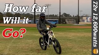 72v enduro e-bike “Minimum” range test(results will shock you!)