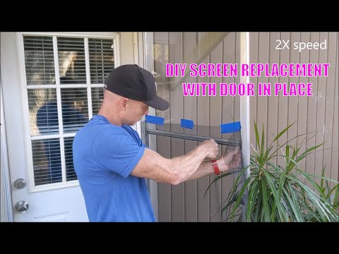 Replace Screen Door Mesh Without Removing Door from Hinges DIY Easy