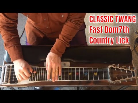 Pedal Steel licks CLASSIC TWANG / Dominant 7 lick / V chord turnaround / Intermediate speed steel