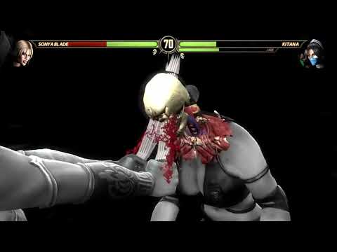 II Sonya Blade Vs Kitana II Mortal Kombat's bone breaking X Ray gameplay