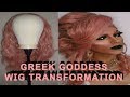 Greek Goddess Updo Synthetic Wig Transformation