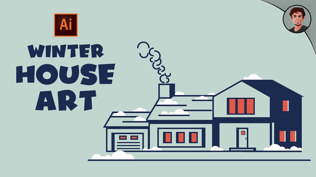 How to Design a Minimalist Winter Home | Adobe Illustrator | Vector Art | Speed Art