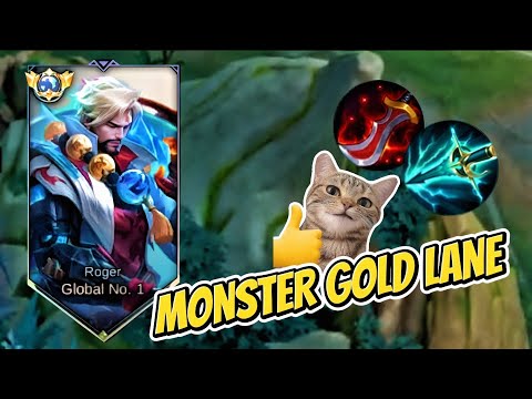 MONSTER GOLD LANE ROGER BEST BUILD AND EMBLEM 2026 (MUST TRY) | MLBB