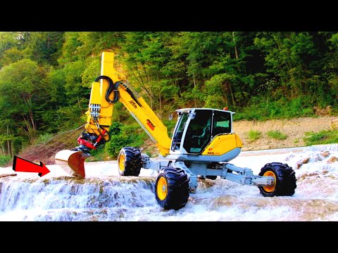 Extreme Dangerous Idiots Excavator Operator Skill  Fastest Climbing Excavator Machines Driving