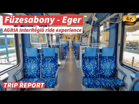 【4K】Füzesabony to Eger by Inter Regio train and 2nd class experience - With Captions 【CC】