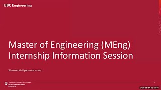 Master of Engineering Internship Information Session 2025 (UBC Okanagan Campus)