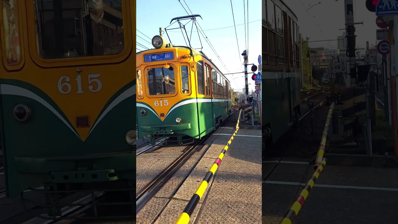 Retro Tram 🚃✨【鹿児島市電613号】南港踏切を通過 Level Crossing　#shorts