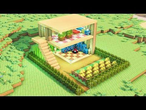 How to build stylish  and compact wooden modern house in Minecraft | Minecraft house tutorial