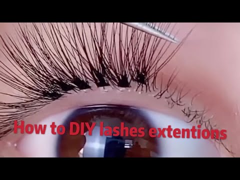 How to DIY eyelashes extensions by yourself ,using premade fans