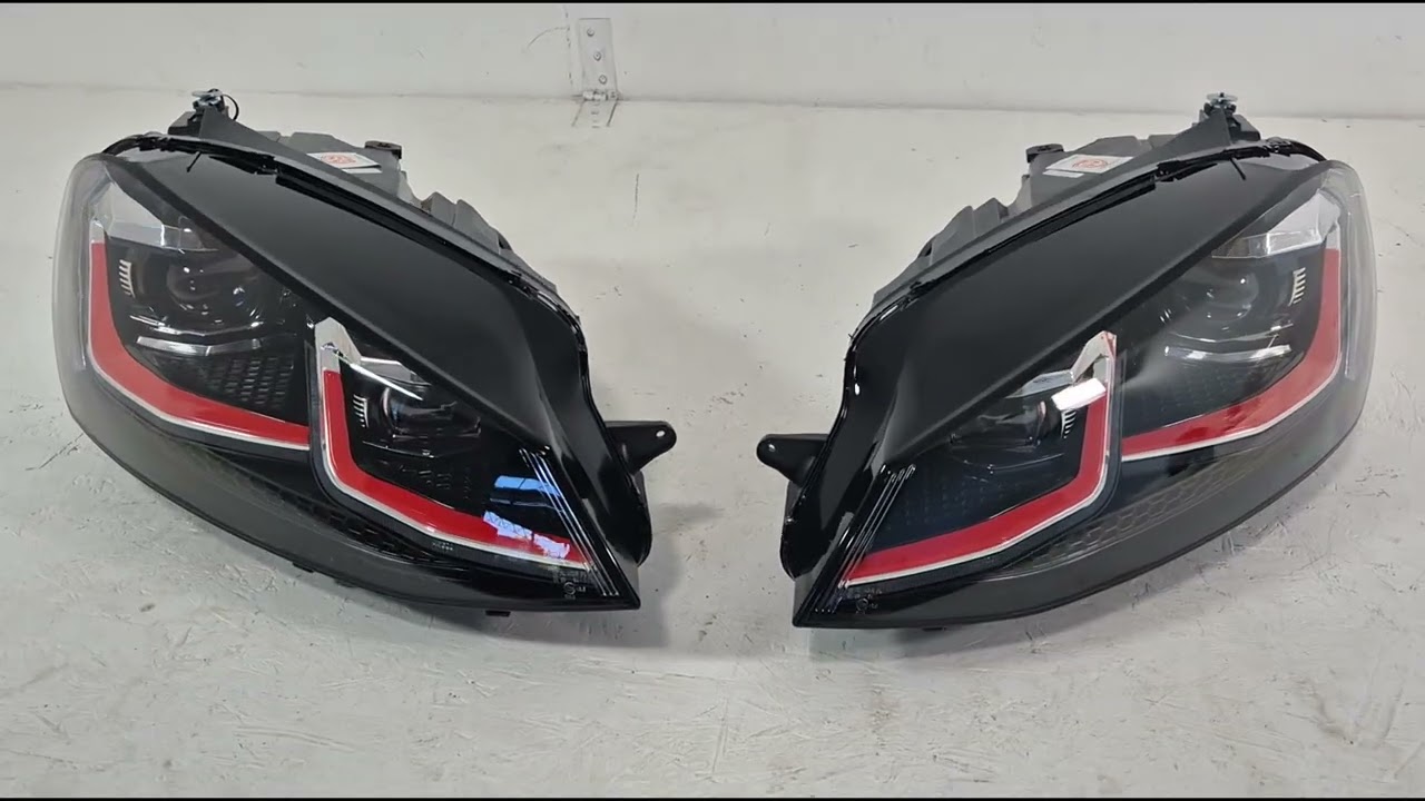 Volkswagen Golf 7/E-Golf 2012-2020 гг. Передние фары Red FullLed (2012-2017, 2 шт) Video 1
