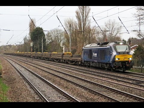 DRS/ScotRail 68007 Thrashes through Euxton on 6K27, 09/04/18.