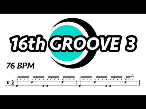 16th Drum Loop 3 (76 bpm) | Drum Groove | Drum Track | Drum Beat | Drums Only | Metronome 76 bpm