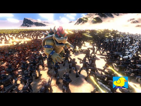 15500 Bowser Army vs 100 Halo Spartans & 1500 Marines - UEBS Ultimate Epic Battle Simulator