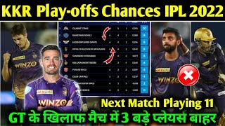KKR Playoffs Chances | KKR Next Match Playing 11 | KKR Next Match | IPL 2022 | CricTalk Hindi