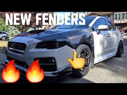 2015 wrx gets carbon fenders (DIY) part.1