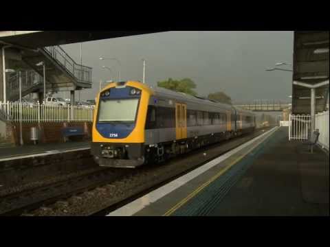 Cityrail passenger railcars near Thornton station - Australian Trains - PoathTV