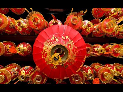 Hanging lantern fabric chinese printed decorative lanterns, ...