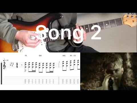 Blur - Song 2 (guitar cover with tabs & chords)