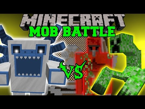 MUTANT YETI VS QUARTZ GOLEM, MUTANT CREEPER, & MUTANT OBSIDIAN GOLEM - Minecraft Mob Battles - Mods