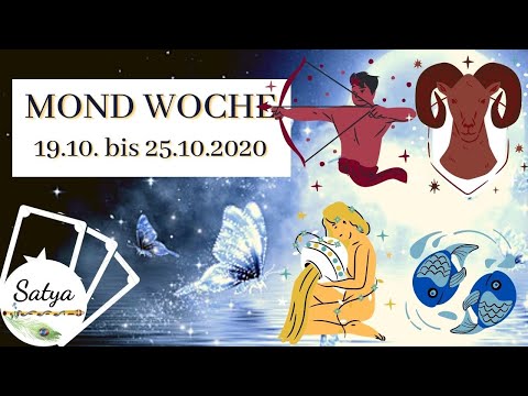 Mondwoche Wochenorakel 19.10. - 25.10.2020 Mond im Schütze, Steinbock, Wassermann und Fische