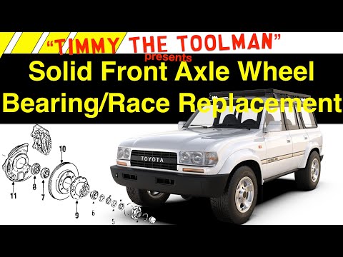 Toyota/Lexus Solid Front Axle Wheel Bearing/Race Replacement & Front Disk Brake Job (FJ80 & LX450)