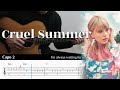 Cruel Summer - Taylor Swift | Fingerstyle Guitar TAB + Chords Tutorial