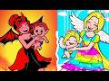 💖Paper Dolls💖 Angel and Red Family Rapunzel Mother and Baby Talent Contest - Rapunzel Family 놀이 종이