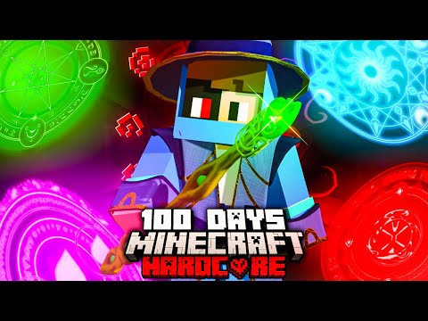 I Survived 100 Days as a MAGE in Hardcore Minecraft