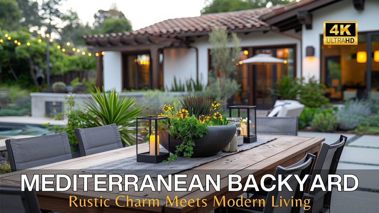 Rustic Charm Meets Modern Living: Mediterranean Indoor & Outdoor Living with Cozy Backyard Retreats