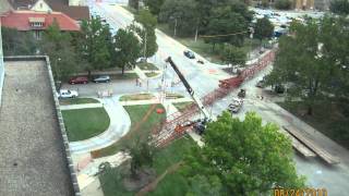 preview picture of video 'Assembling erector crane for statehouse renovation in Topeka Kansas'