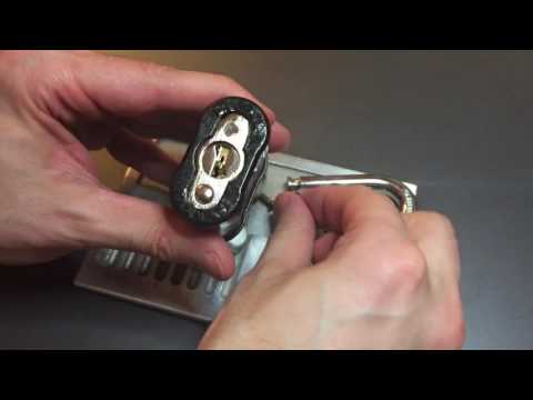 [160] Stanley Shrouded Shackle Laminated Padlock Picked and Gutted (Model CD8823)