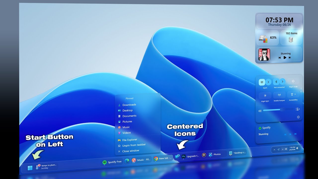 UPGRADE THE LOOK OF YOUR WINDOWS 11 IN 2026 - Redesigned Taskbar & More!