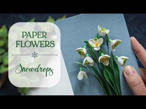 Making Paper Snowdrops - Relaxing Art - Galanthus Flowers Botanical Illustration