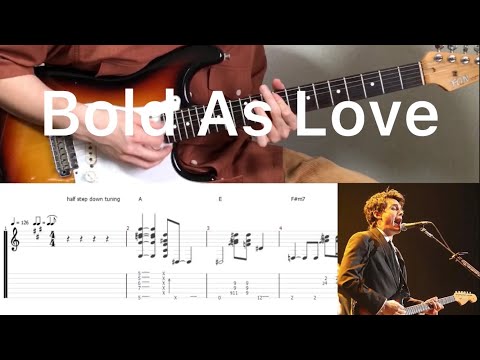 Jimi Hendrix (John Mayer ver) - Bold As Love (guitar cover with tabs & chords)