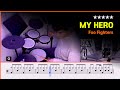 [Lv.18] Foo Fighters - My Hero (★★★★★) Pop Drum Cover with Sheet Music