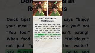 STOP Saying This at Restaurants! ❌ Common English Mistakes | English Reading and Listening Practice