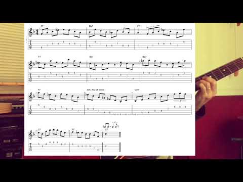 Easy guitar Jazz lesson Arpeggios F Blues