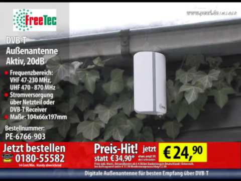 FreeTec Aktive DVB-T Außenantenne, 20dB
