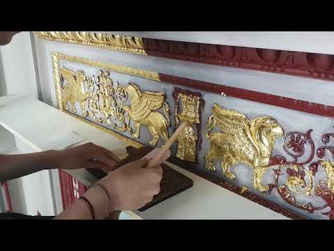 Los bladgoud vergulden op ornamenten.