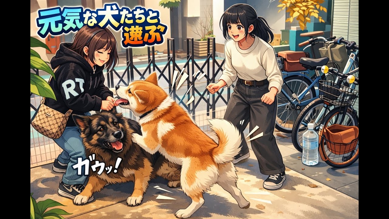 大型犬達の年末お手伝い風景・シェパード犬マック・秋田犬そら