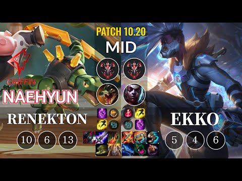 GRF Naehyun Renekton vs Ekko Mid - KR Patch 10.20